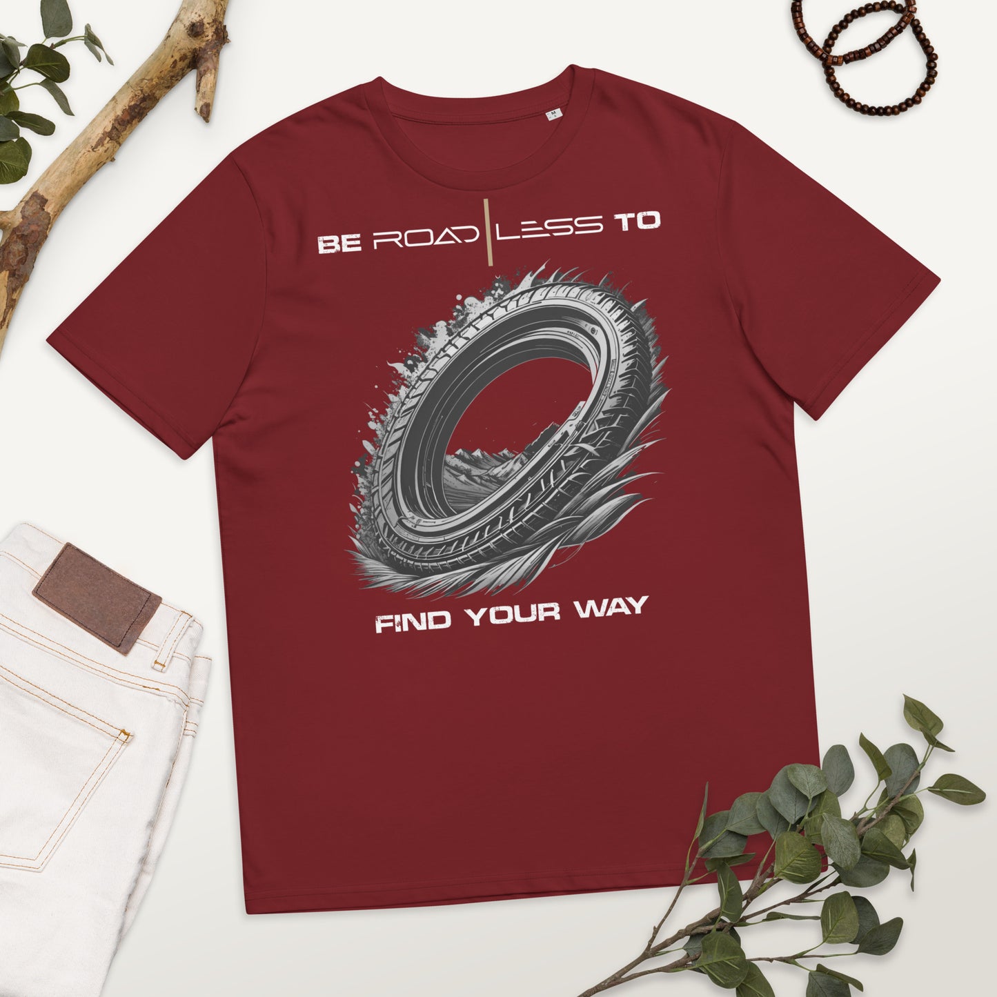 Unisex-Bio-Baumwoll-T-Shirt (Be Road Less to...)