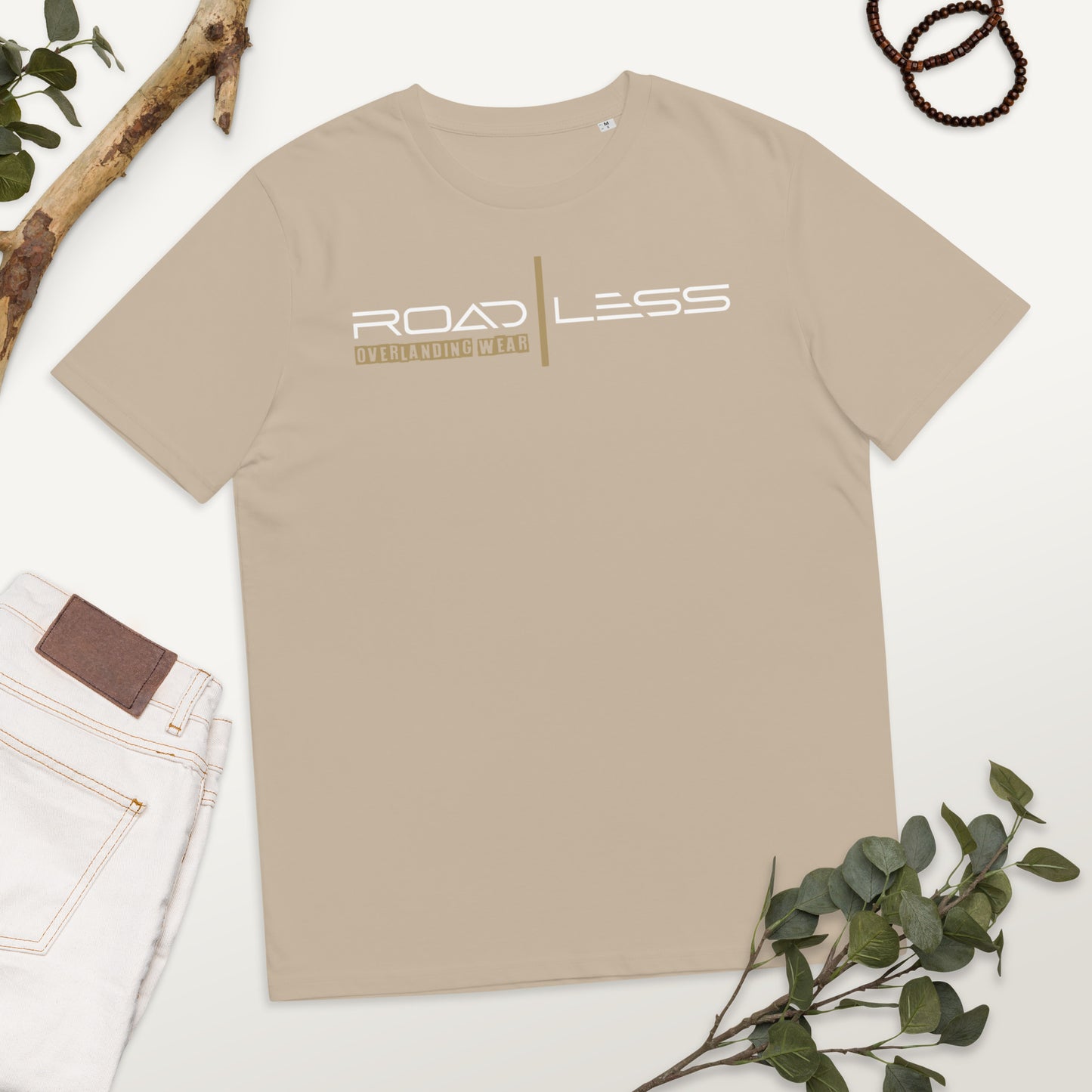 Unisex-Bio-Baumwoll-T-Shirt (Road Less white)